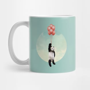 Pandaloons - Panda Bear floating with red balloons Mug